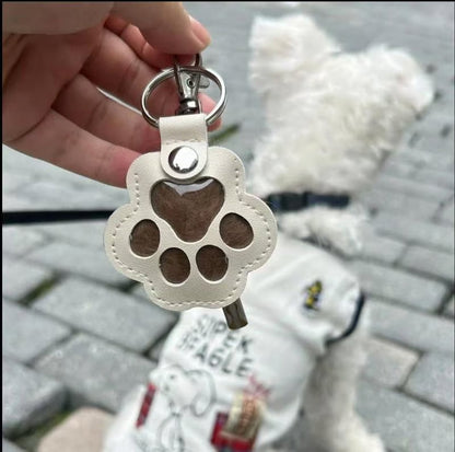 Paw Print Memorial Keychain with Inner Compartment