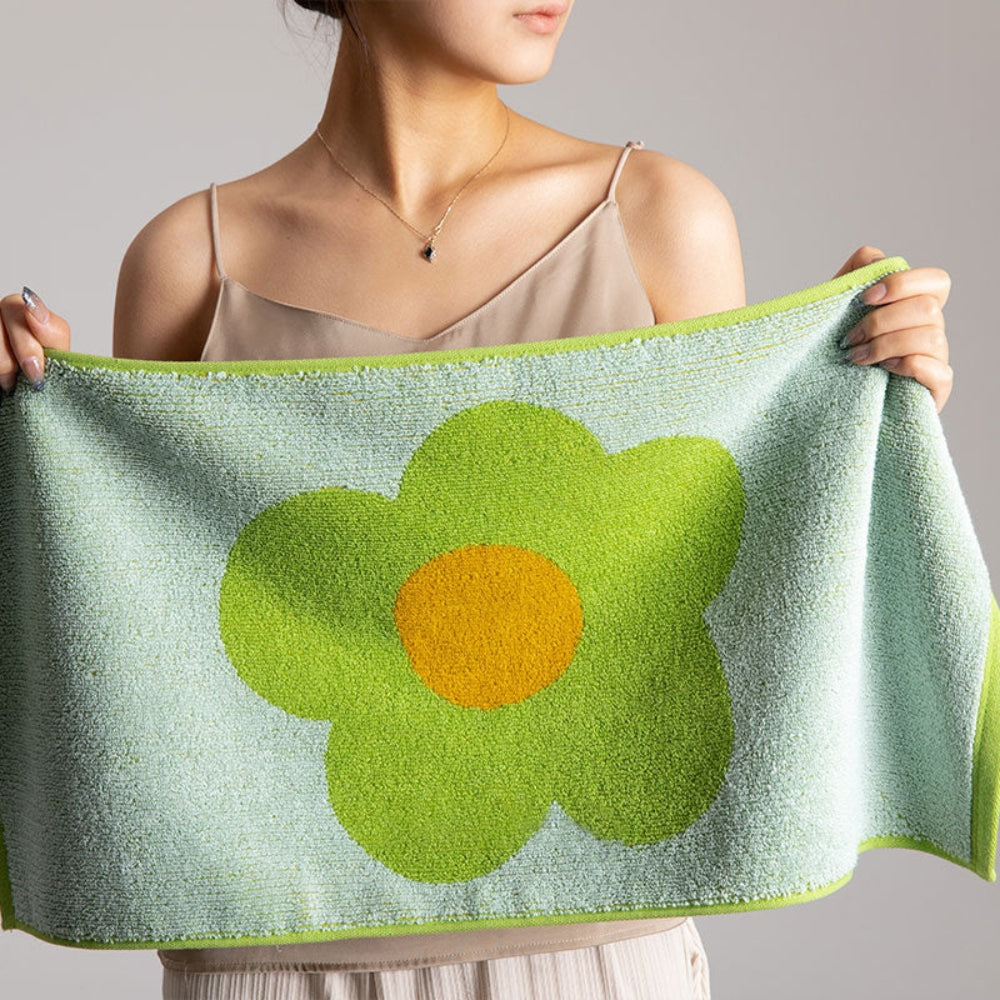 Vibrant Garden Blossom Cotton Bath Towel