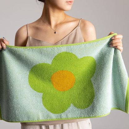 Vibrant Garden Blossom Cotton Bath Towel