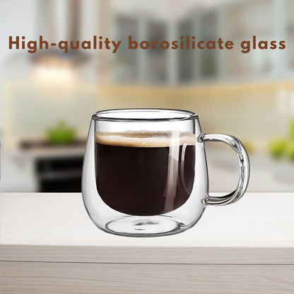 Insulated Coffee Mug Set – Double Wall Glass Design