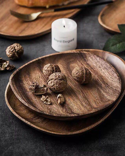 Rustic Wooden Platter Set – Natural Serving Tray for Kitchen Decor