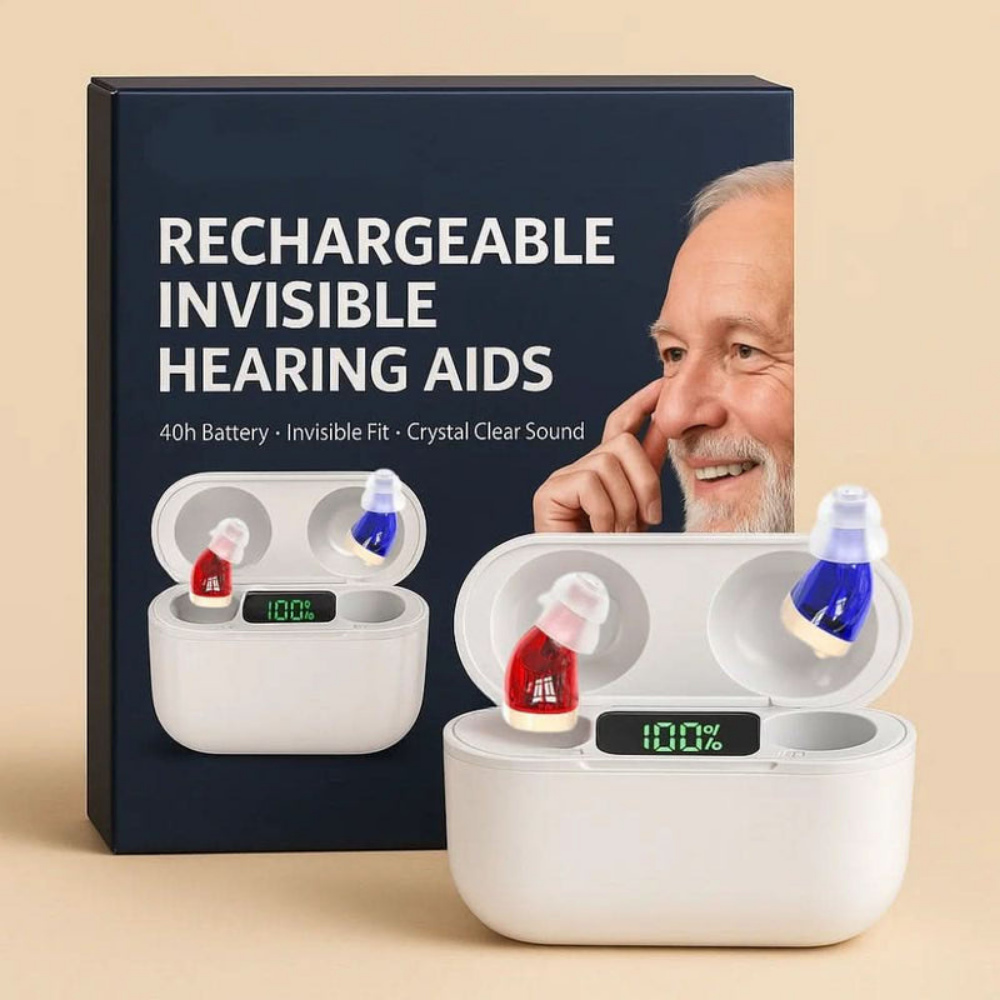 Rechargeable Invisible Earbuds Set for Hearing Assistance