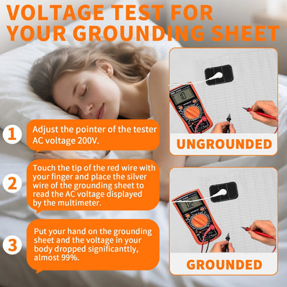 Organic Cotton Grounding Sheet with Silver Fiber and Conductive Cable for Sleep