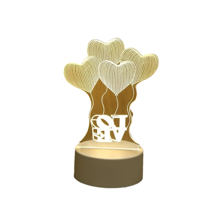 Artistic 3D LED Night Lamp with USB Power