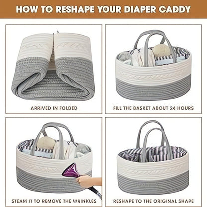 Chic Grey Baby Care Caddy for Effortless Organization