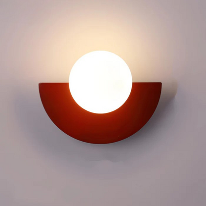Modern Minimalist LED Wall Light with Glass Globe - Single Fixture