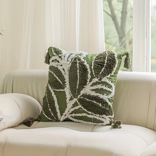 Nature-Inspired Leaf Design Cushion Cover