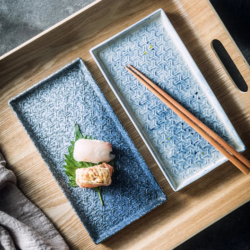 Elegant 9.5-Inch Ceramic Rectangular Serving Plate