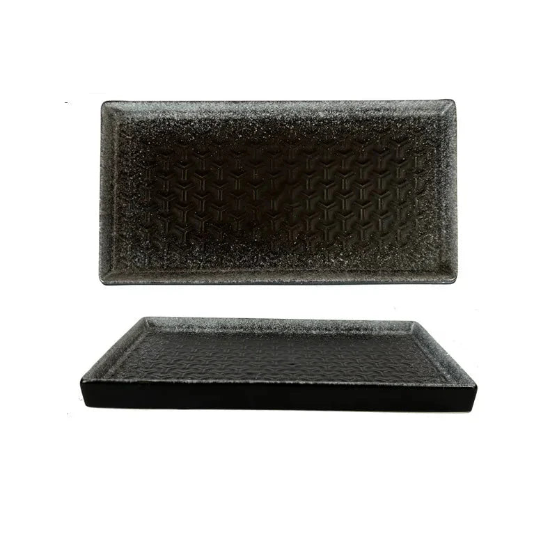 Elegant 9.5-Inch Ceramic Rectangular Serving Plate