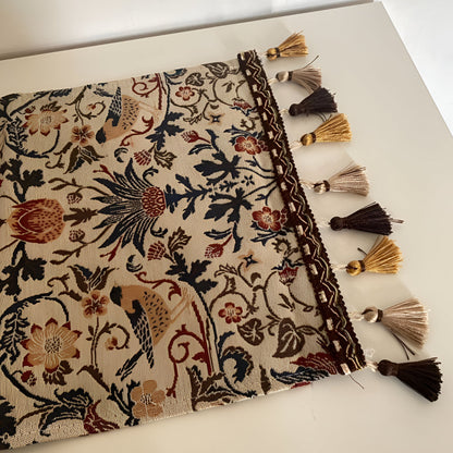 Vintage Floral and Bird Design Jacquard Table Runner