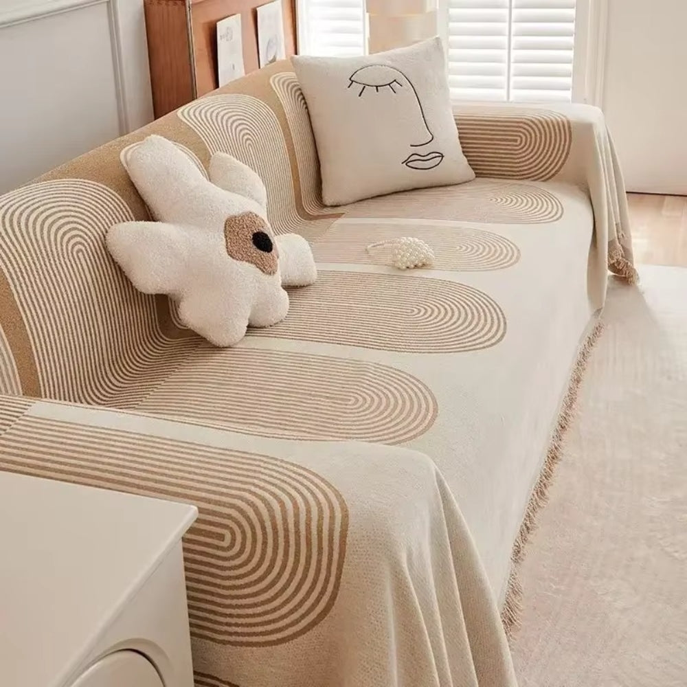 Chic Chenille Sofa Protector with Dual-Sided Comfort