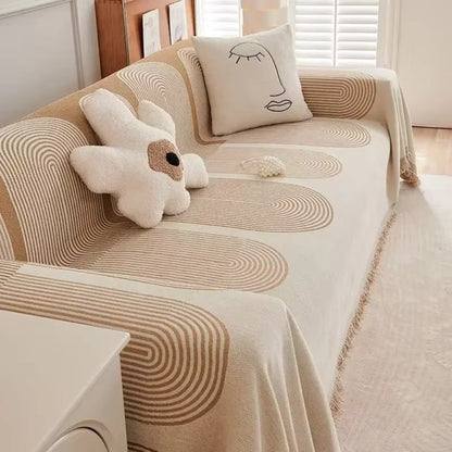 Chic Chenille Sofa Protector with Dual-Sided Comfort