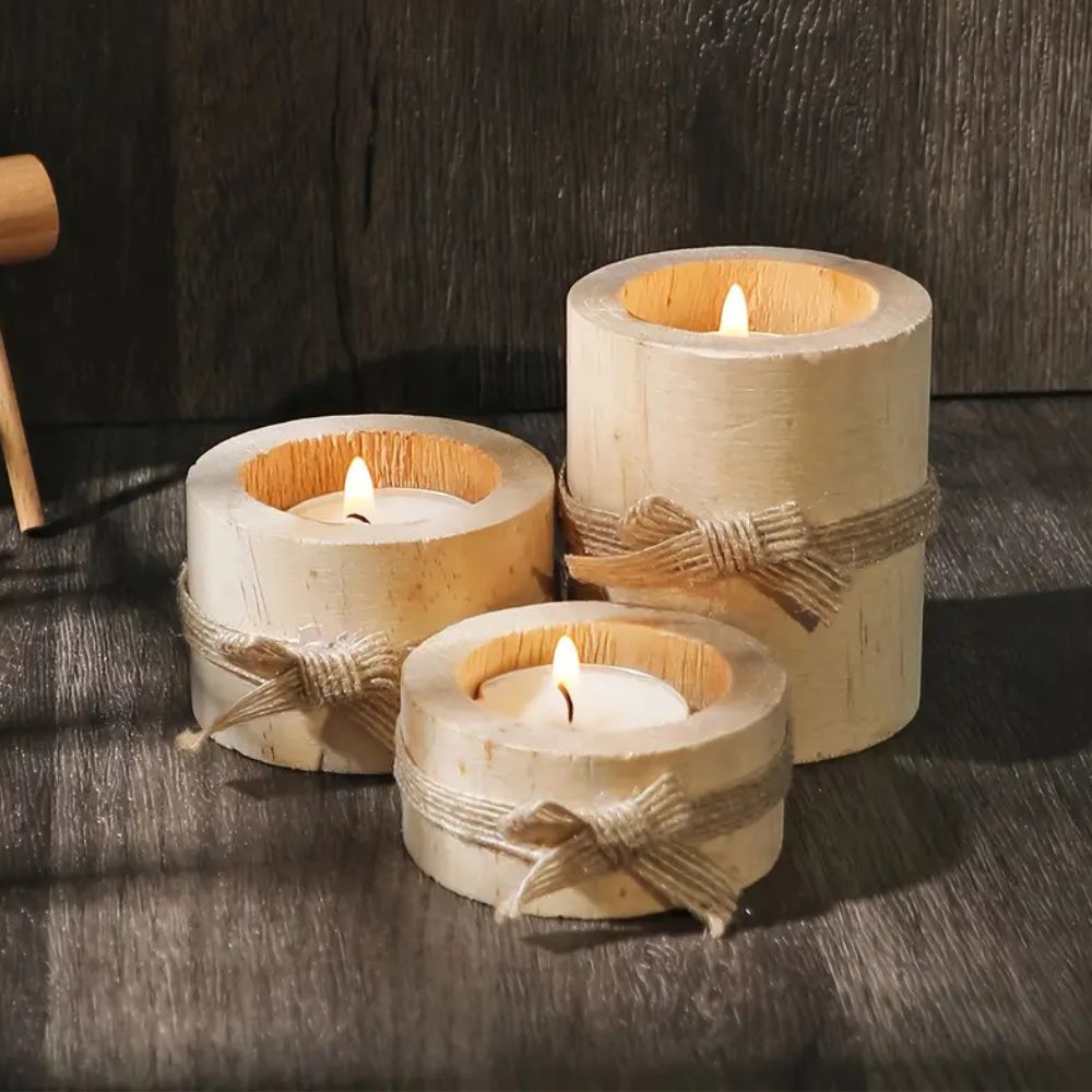 Natural Charm Candle Holders | Set of 3