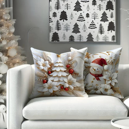 Festive Velvet Cushion Covers | Set of 4 for Holiday Cheer