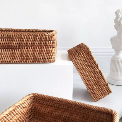 Elegant Rectangular Rattan Storage Solution