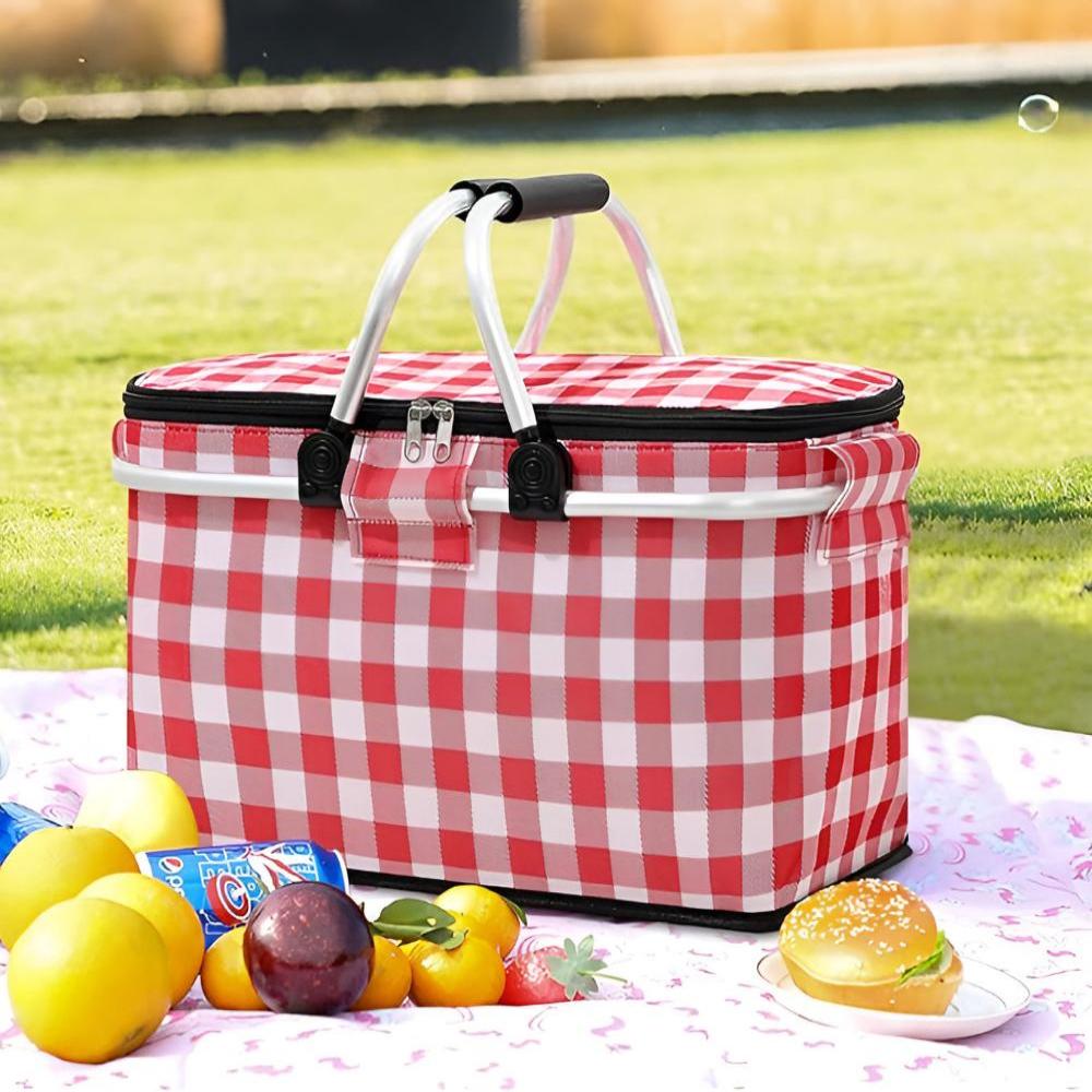 Versatile Insulated Picnic Basket with Foldable Design