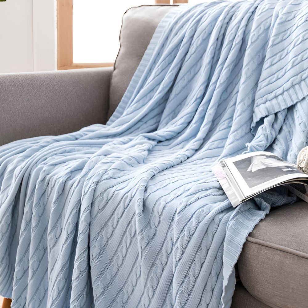 Cozy Cotton Cable Knit Blanket for Ultimate Comfort