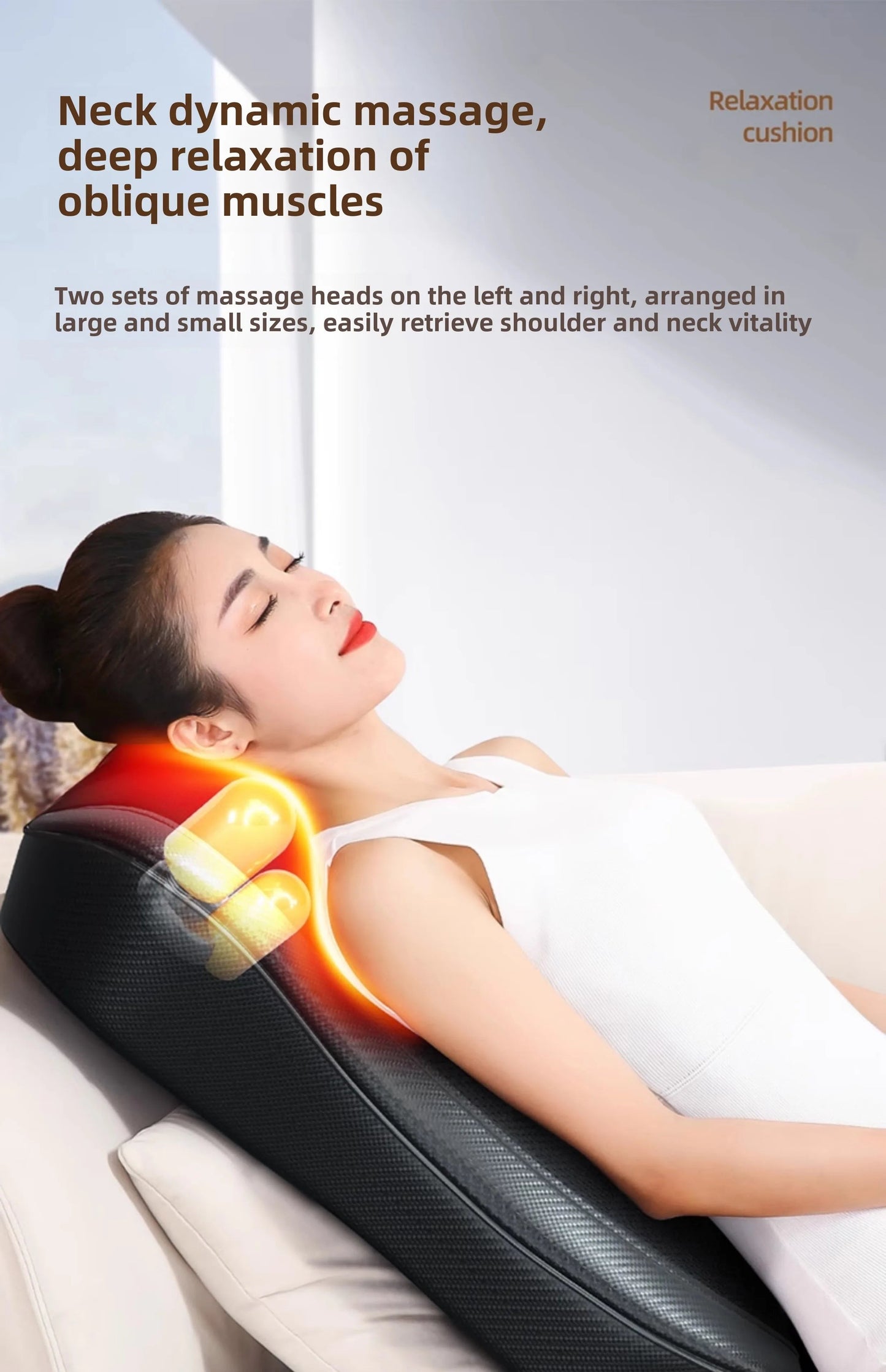 Neck and Back Massager with Heat – Deep Kneading Massage Cushion