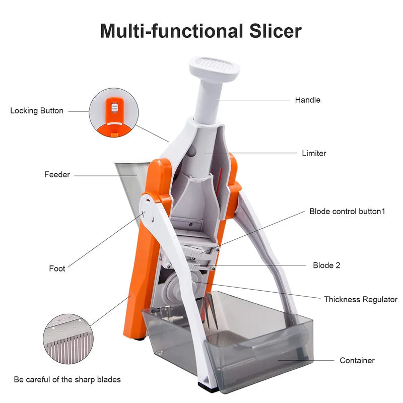 Vegetable Slicer with Adjustable Features for Safe Cutting
