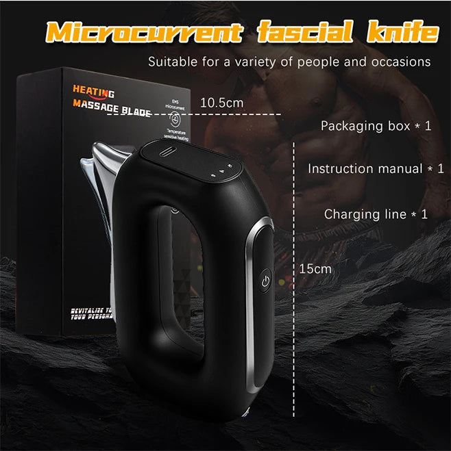 Electric Muscle Scraper with Vibration, Heat, 5 Intensities & USB Charger