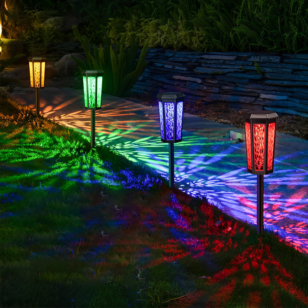 Single Waterproof Solar Lamp with Colour Changing LED - IP65 Outdoor Light