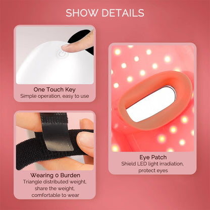 Wireless LED Facial Mask with Neck Light Therapy – 7 Colors, 120 LEDs for Acne and Wrinkle Treatment