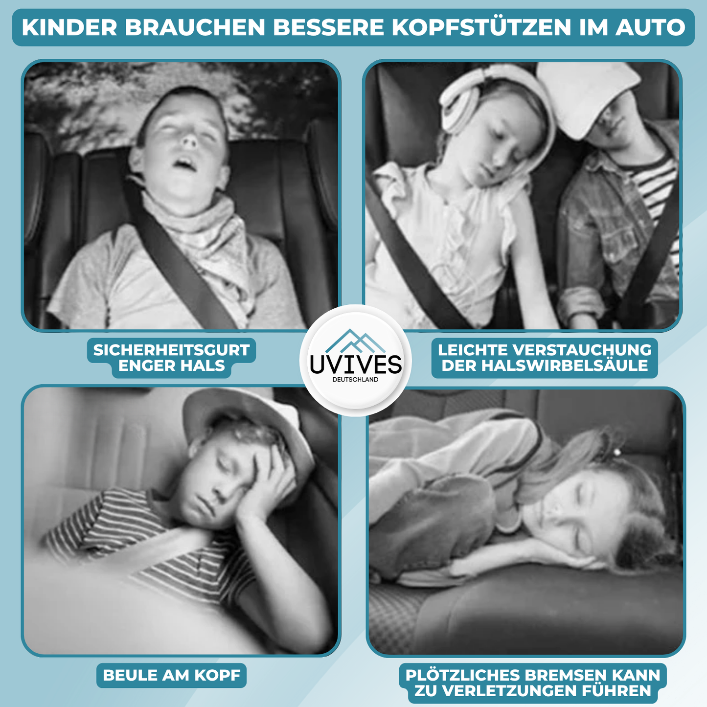 Travel Pillow for Kids - Backseat Comfort for Car Journeys