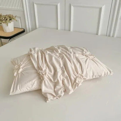 Chic Floral Pleat Quilt Cover Set for a Cozy Retreat
