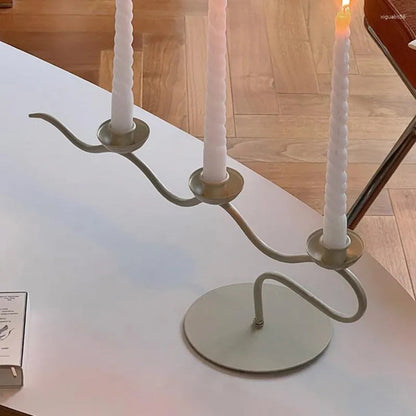 Elegant Tri-Branch Iron Candle Stand for Stunning Ambiance