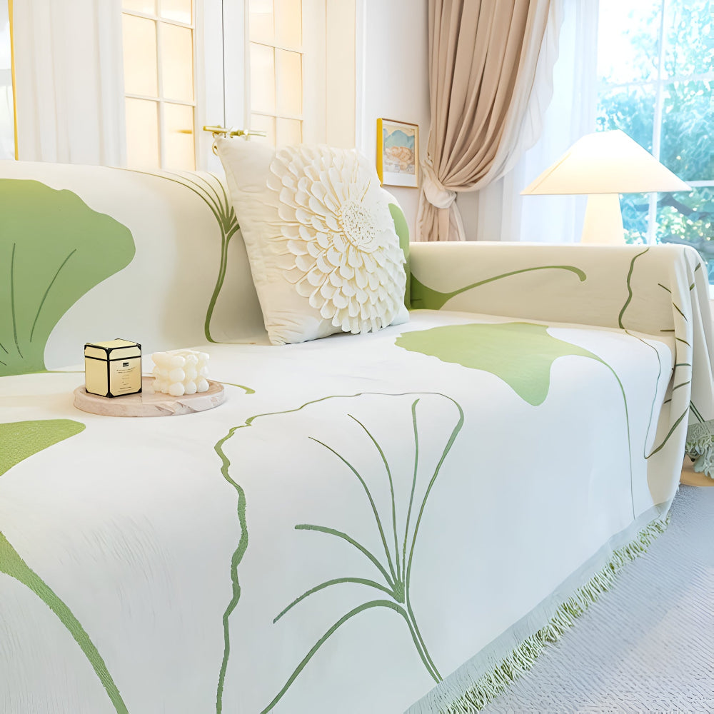 Elegant Ginkgo Leaf Sofa Protector for Timeless Style