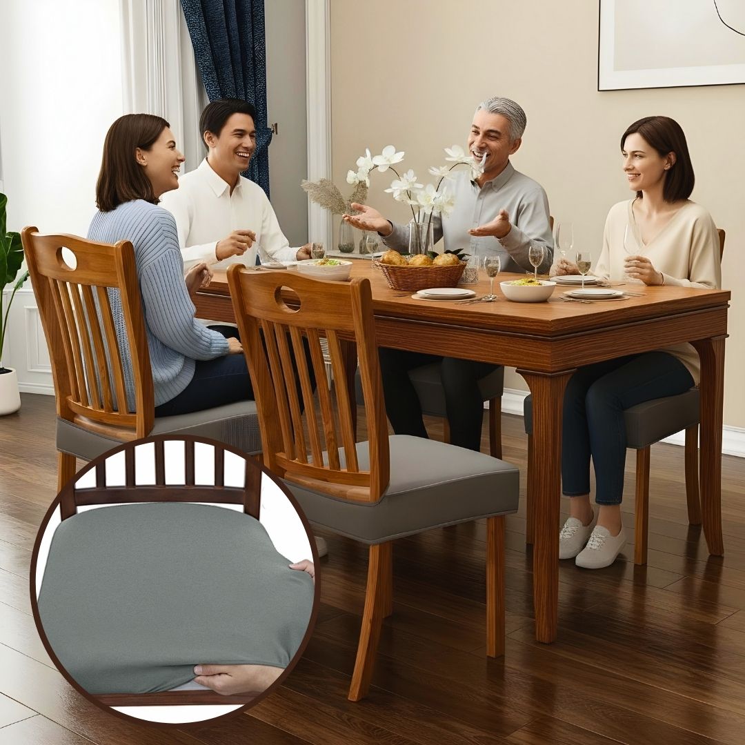 4-Pack Chair Covers for Dining Room Chairs | Stretchy & Stain-Resistant