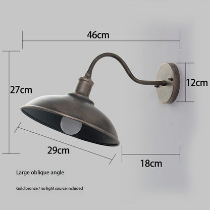 Outdoor Waterproof Wall Light Fixture in American Design (Various Finishes, Sloped & Standard)