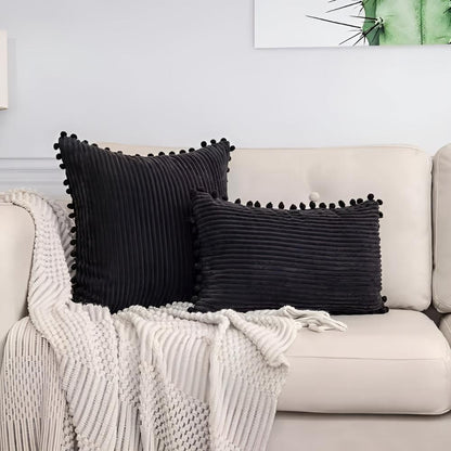 Cozy Textured Throw Pillow Cover with Fun Accents