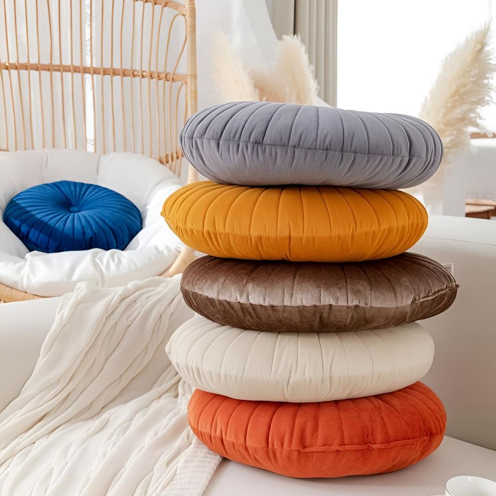 Whimsical Pumpkin-Shaped Cozy Cushion