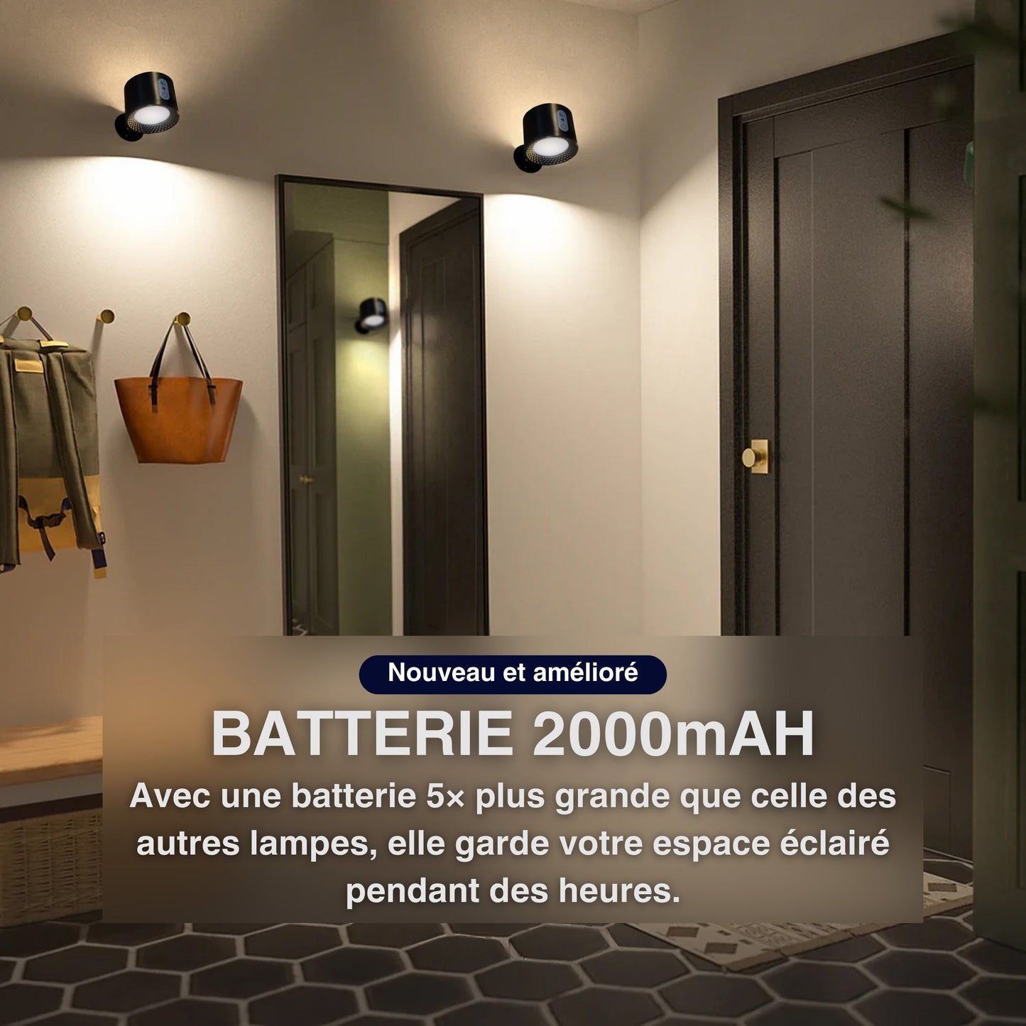 Dual-Head LED Wall Light with Touch Control