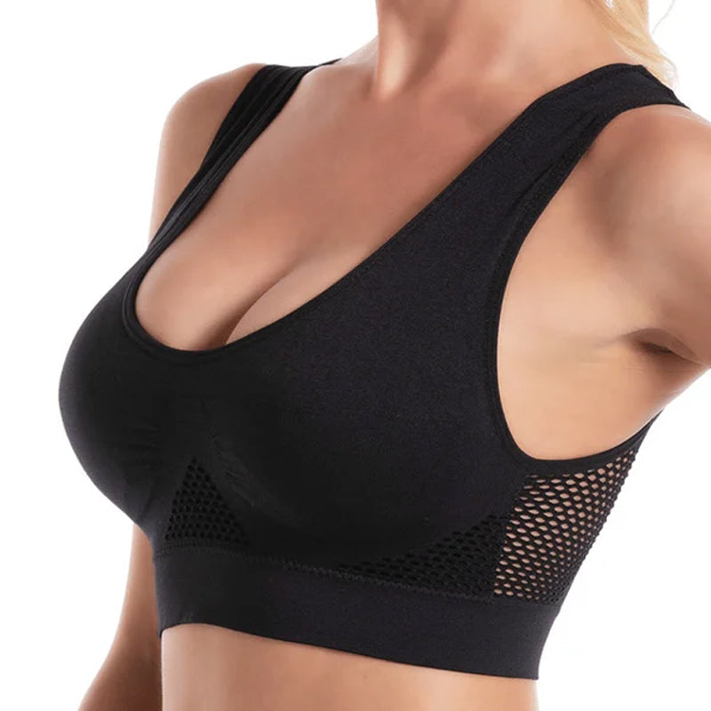 Seamless Wireless Sports Bra with Breathable Mesh | 2-Pack