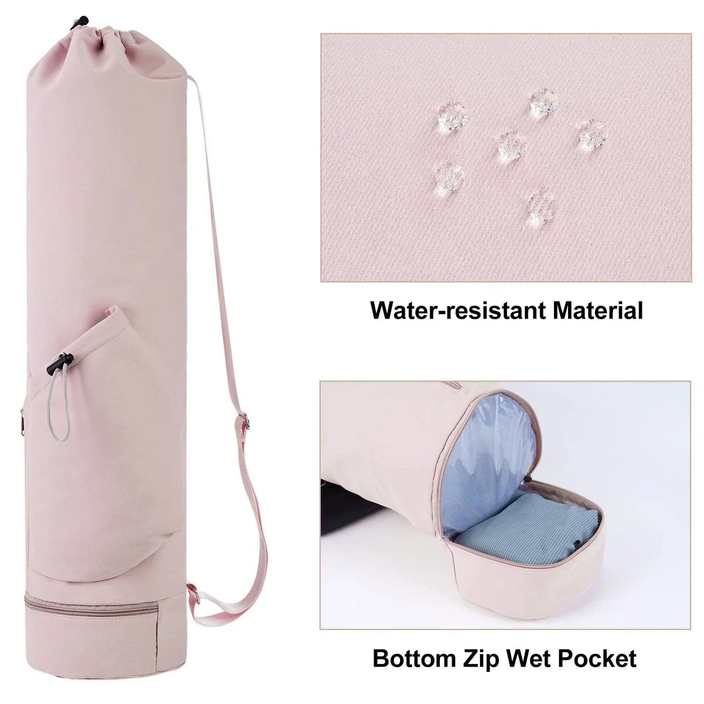 Stylish Yoga Mat Bag with Water Bottle Compartment