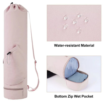 Stylish Yoga Mat Bag with Water Bottle Compartment