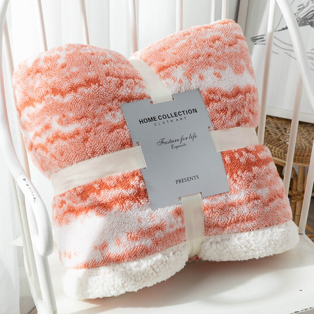 Luxura Plush Velvet and Sherpa Throw Blanket