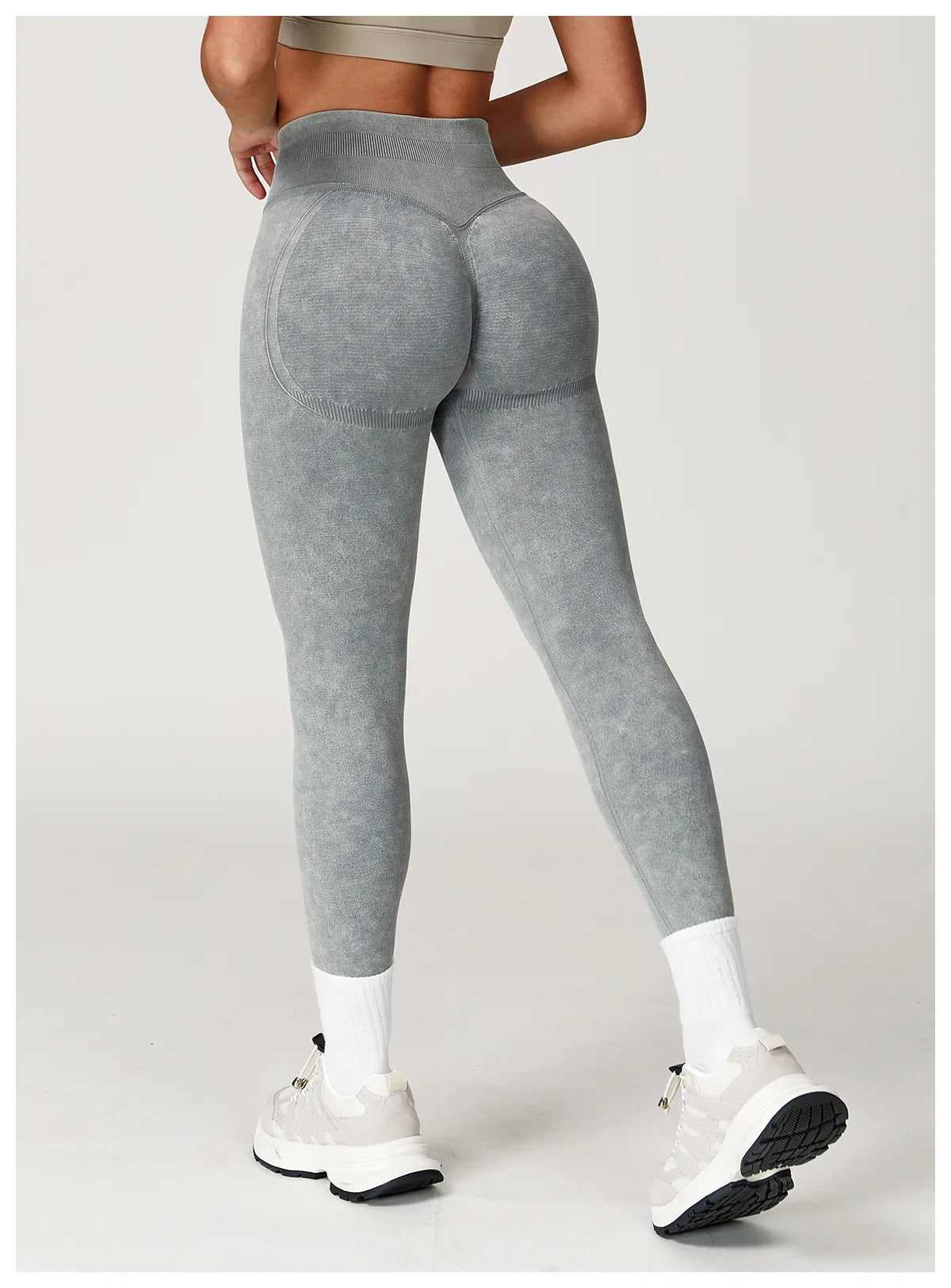 High-Waisted Ribbed Workout Leggings for Women | Seamless Stretch Fit
