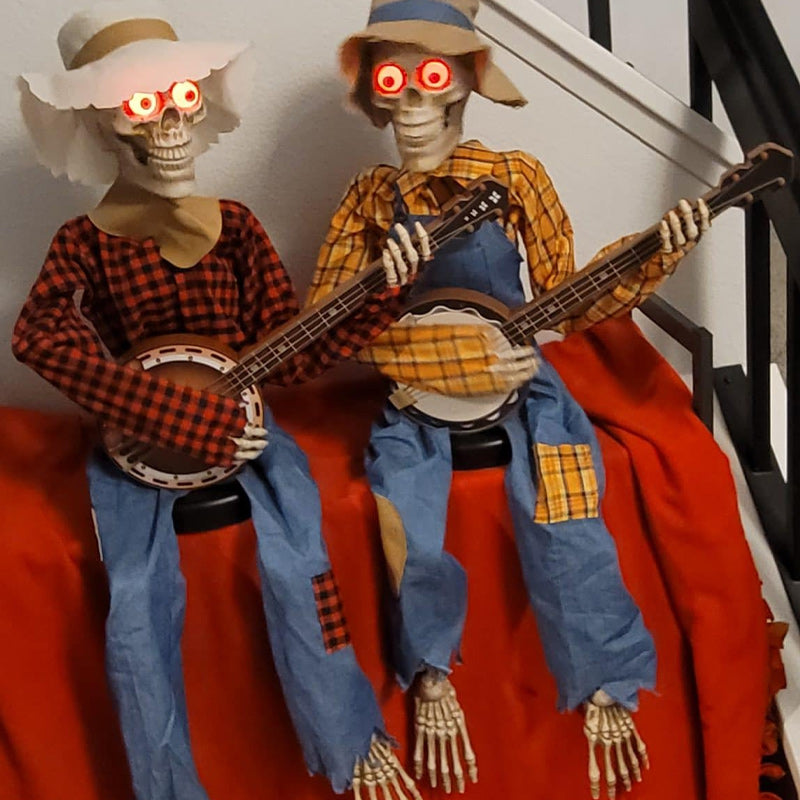 Funny Animated Skeleton Banjo Duel Figures