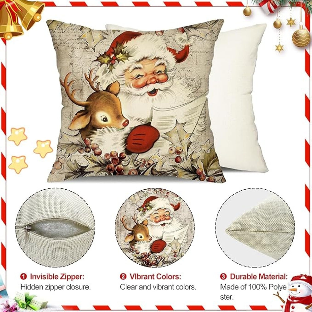 Festive Farmhouse Cushion Cover for a Cozy Holiday Vibe