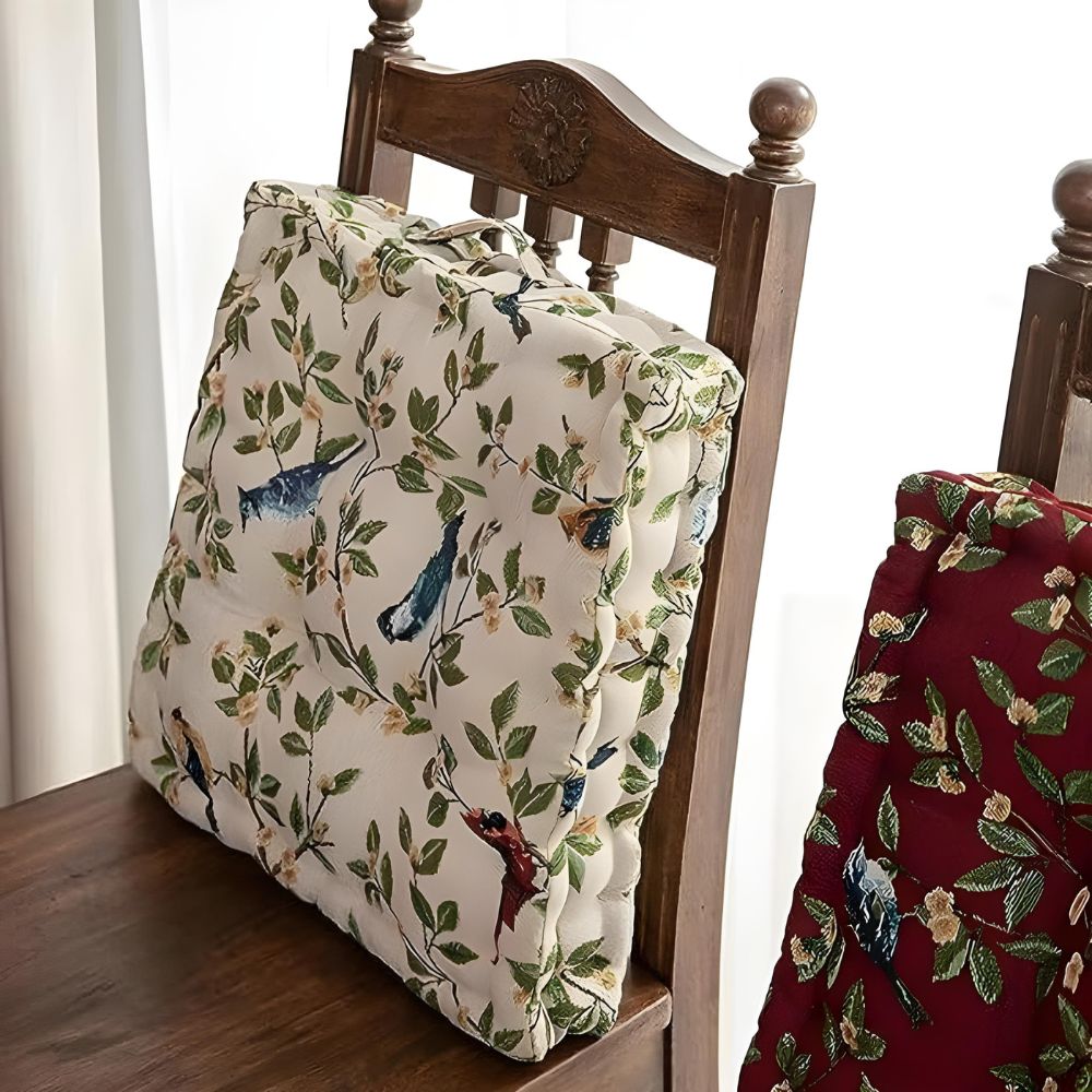 Charming Avian Leaf Seat Pad for Cozy Comfort