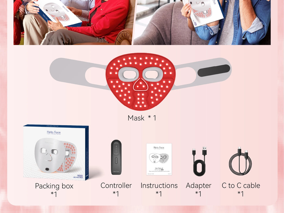 Wireless LED Light Therapy Mask for Skin Radiance, Acne, and Wrinkles
