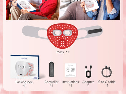 Wireless LED Light Therapy Mask for Skin Radiance, Acne, and Wrinkles