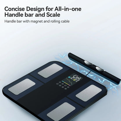 Digital Body Fat Scale with 8 Electrodes, BMI, Muscle Mass, App Tracking & Grip