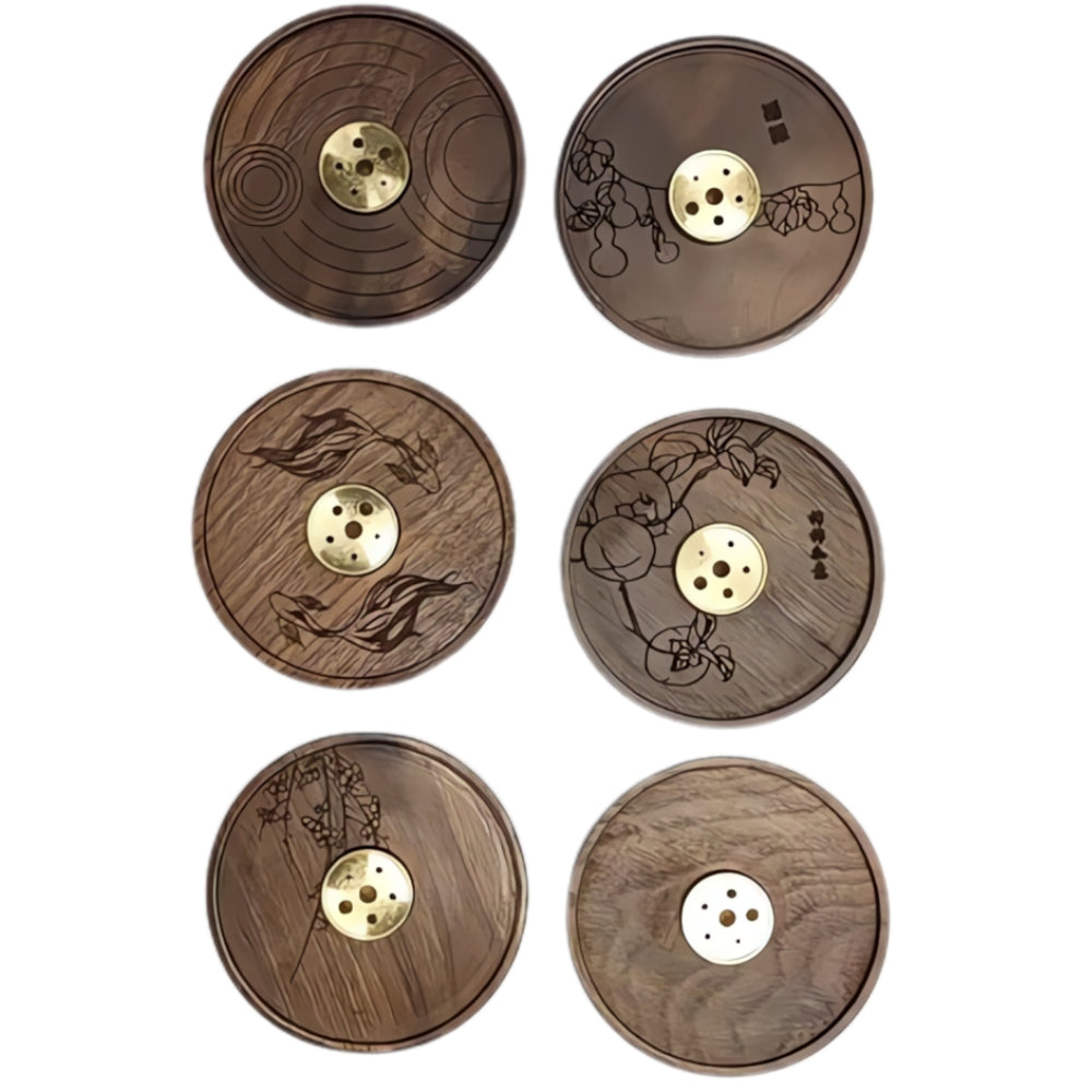 Elegant Wood and Copper Incense Stand for Serenity