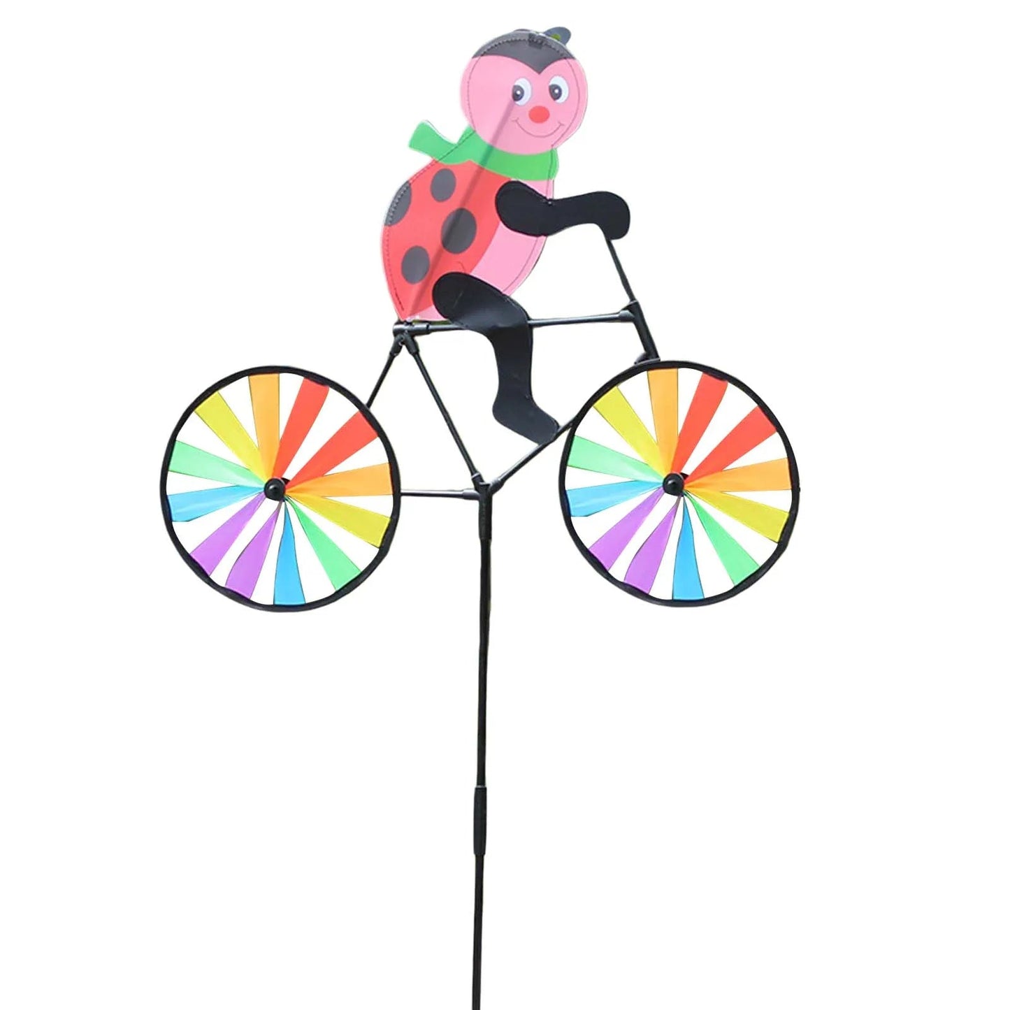 3D Animal Garden Kite on Bicycle | Rotating Outdoor Decoration | 90x53cm | Weatherproof Plastic