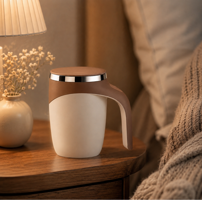 Self-Stirring Mug with Magnetic Base for Coffee and Smoothies