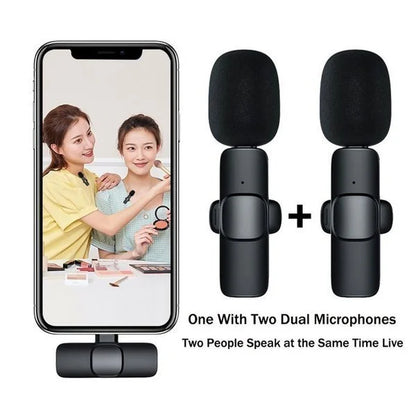 Portable Wireless Clip-On Microphone - 20m Range, Multi-Device Compatible